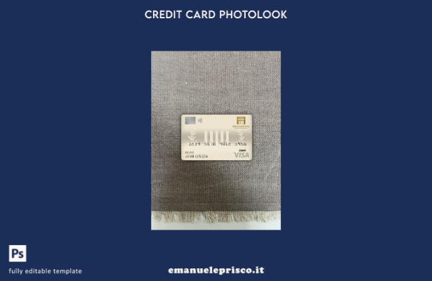 modello frontale photolook per carta di debito visto della banca centrale della 